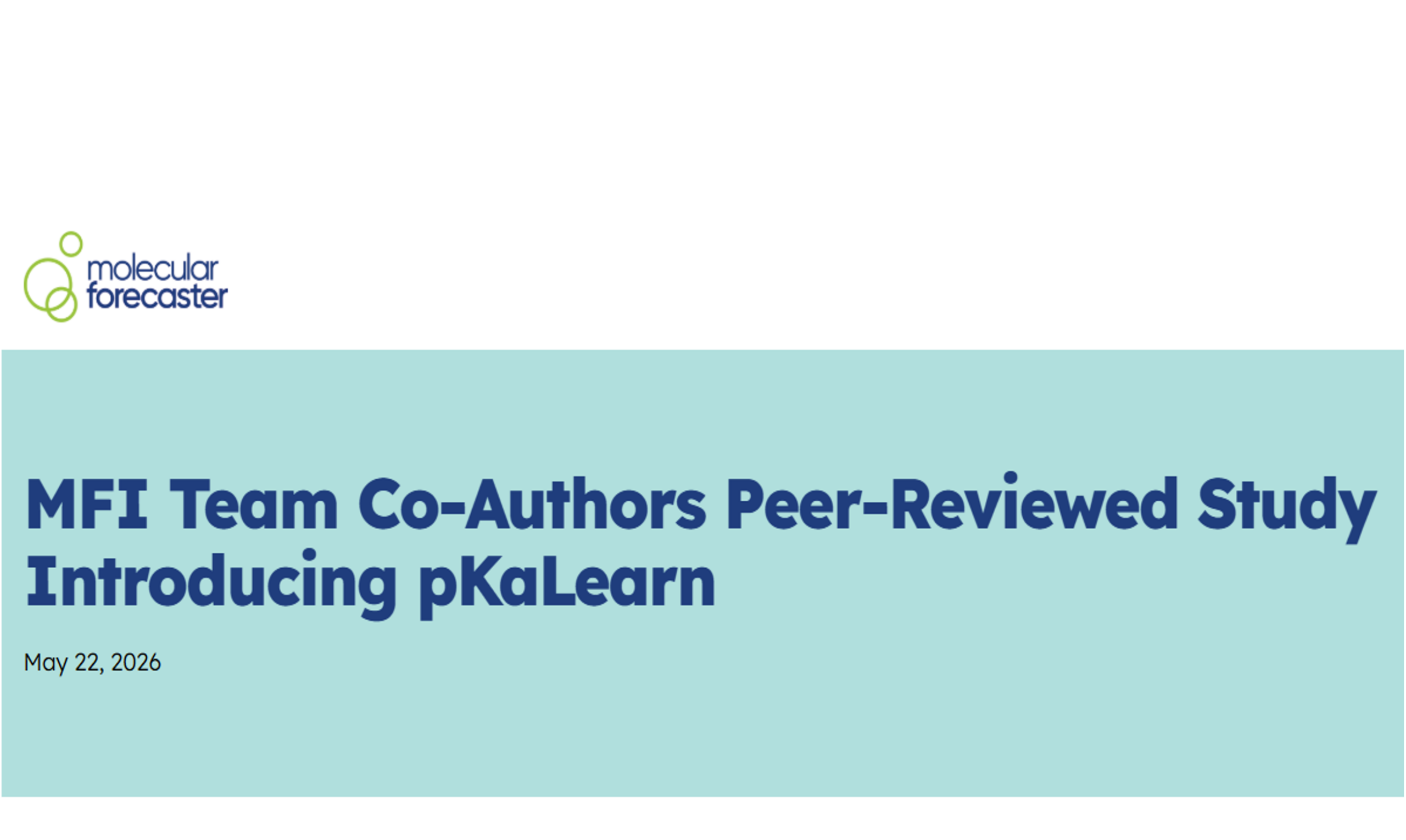 MFI Team Co-Authors Peer-Reviewed Study Introducing pKaLearn